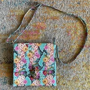 Multicolored, Floral, Square Crossbody Bag